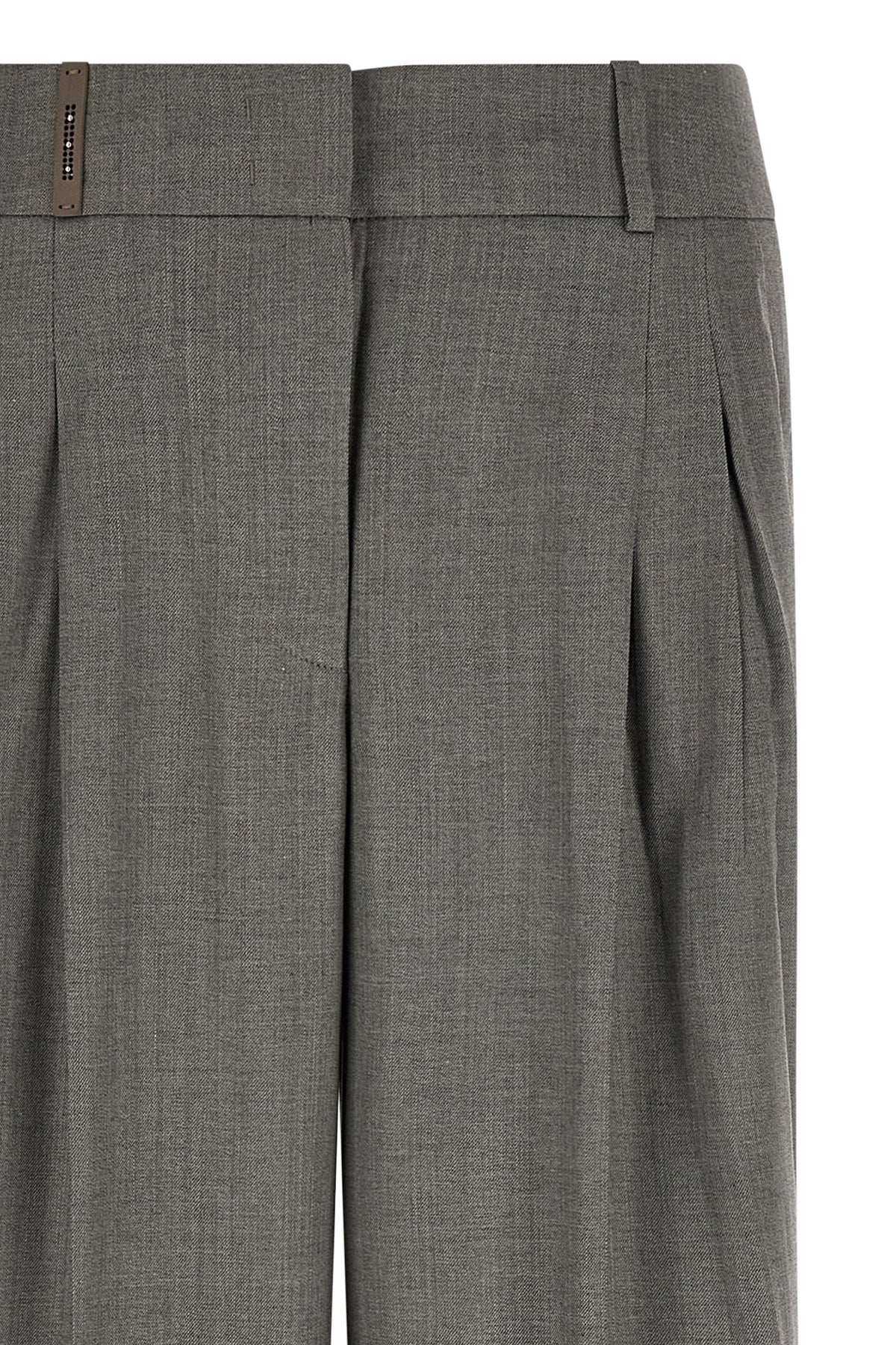 Peserico Gray Virgin Wool Casual Women's Pants
