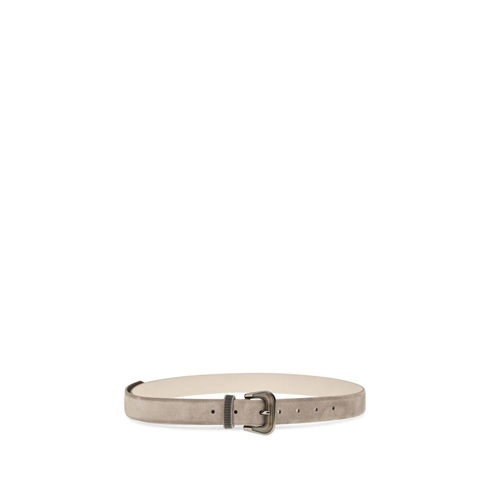 Brunello Cucinelli Beige Calf Leather Bos Taurus Regular Women's Belt