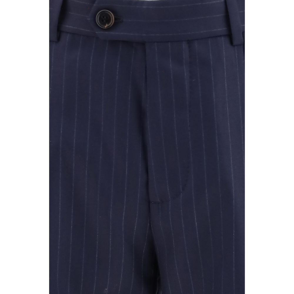 Brunello Cucinelli Blue Wool Oves Aries Dress Men's Pants