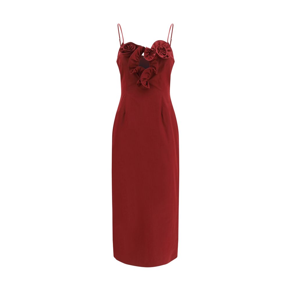 Magda Butrym Bordeaux Cotton Cocktail Women's Dress