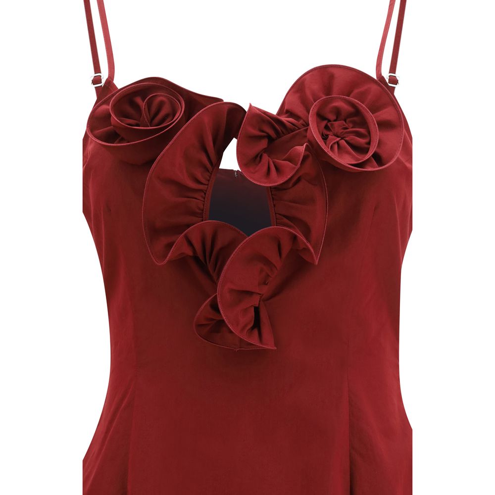 Magda Butrym Bordeaux Cotton Cocktail Women's Dress