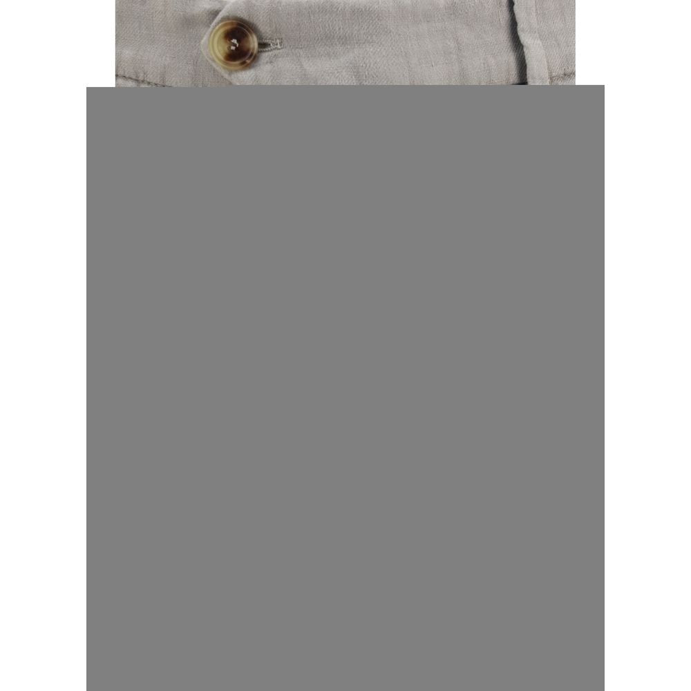 Brunello Cucinelli Gray Linen Casual Men's Pants