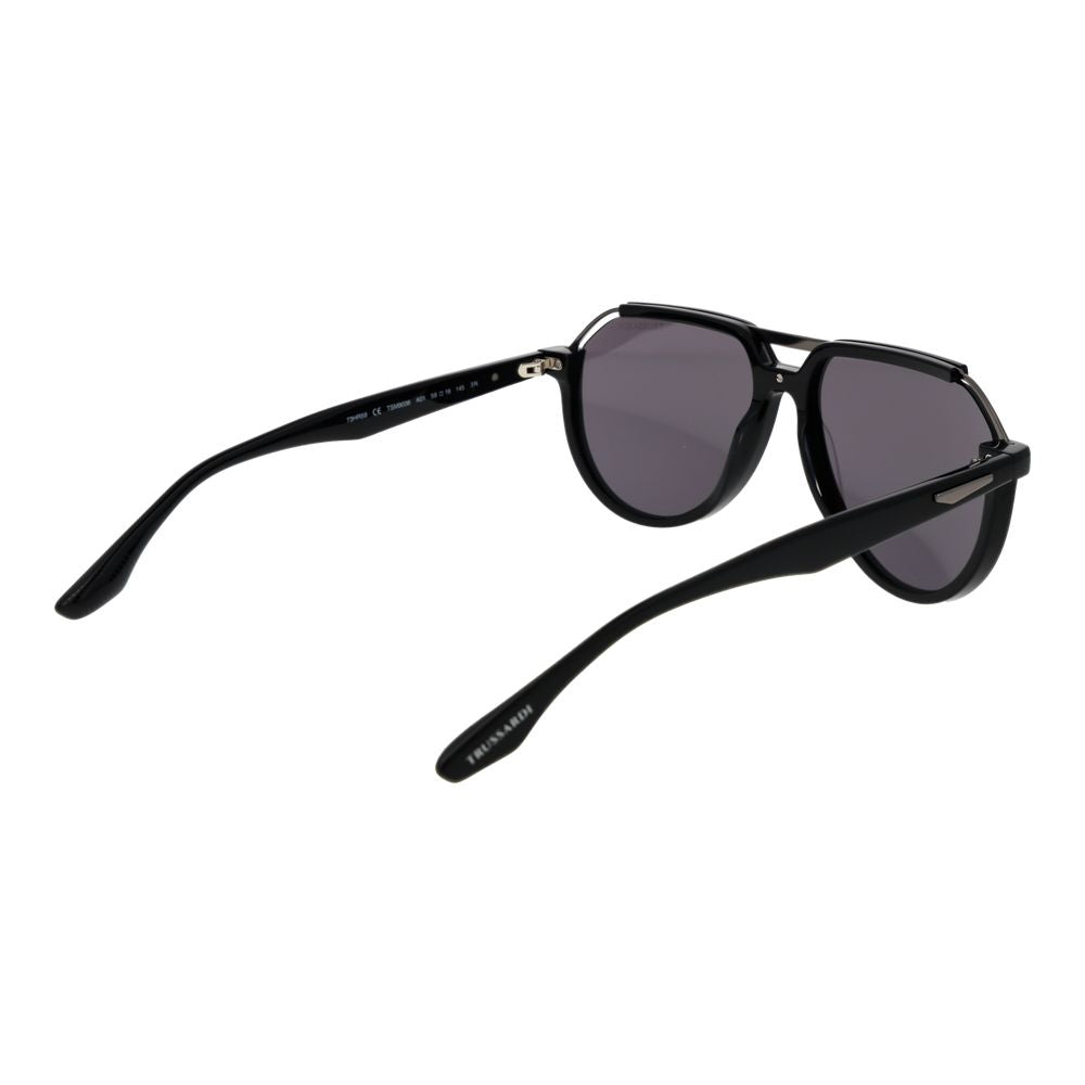 Trussardi Black Acetate & Stainless Steel Men's Sunglasses