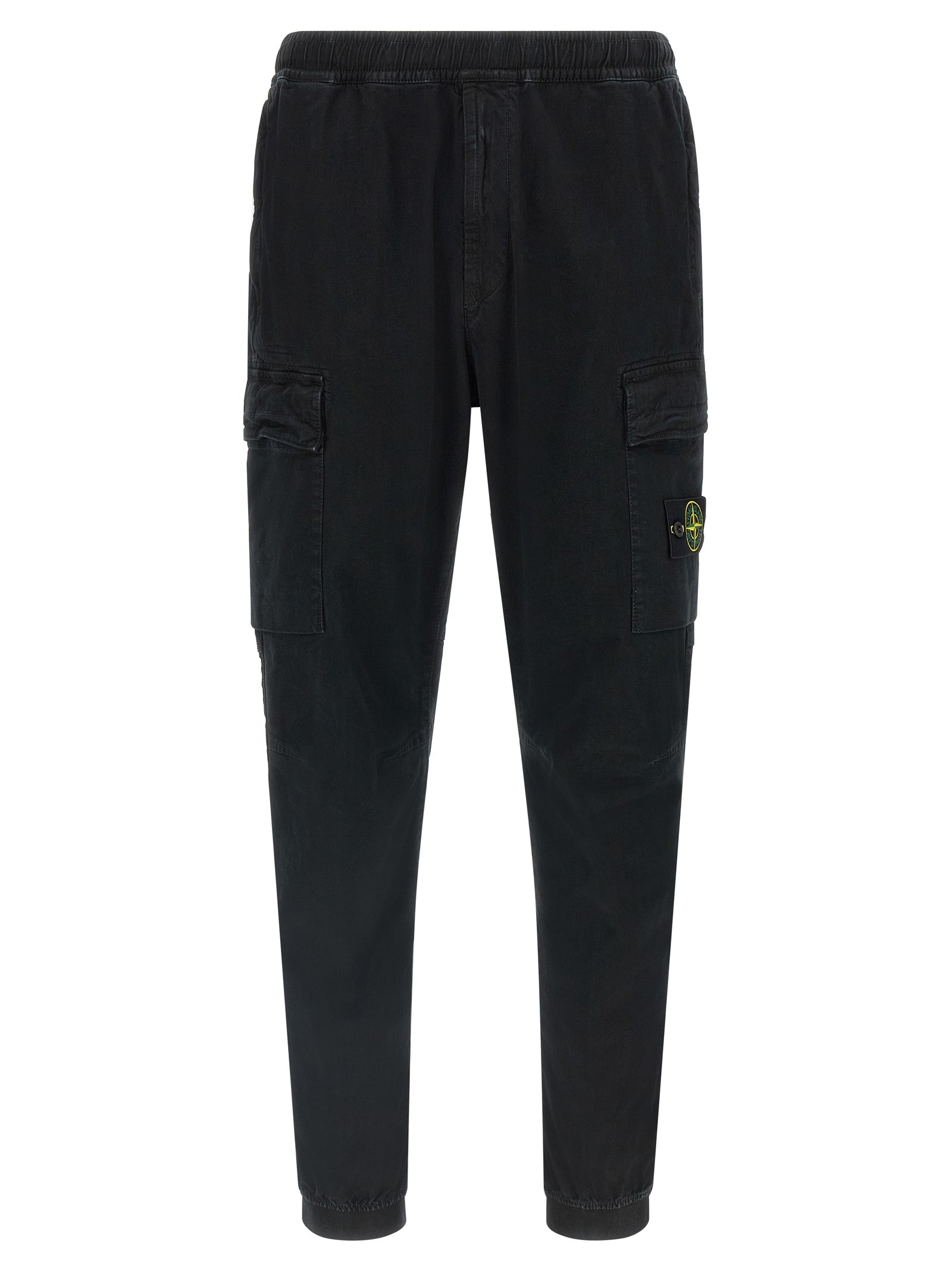 Stone Island Black Cotton Cargo Men's Pants