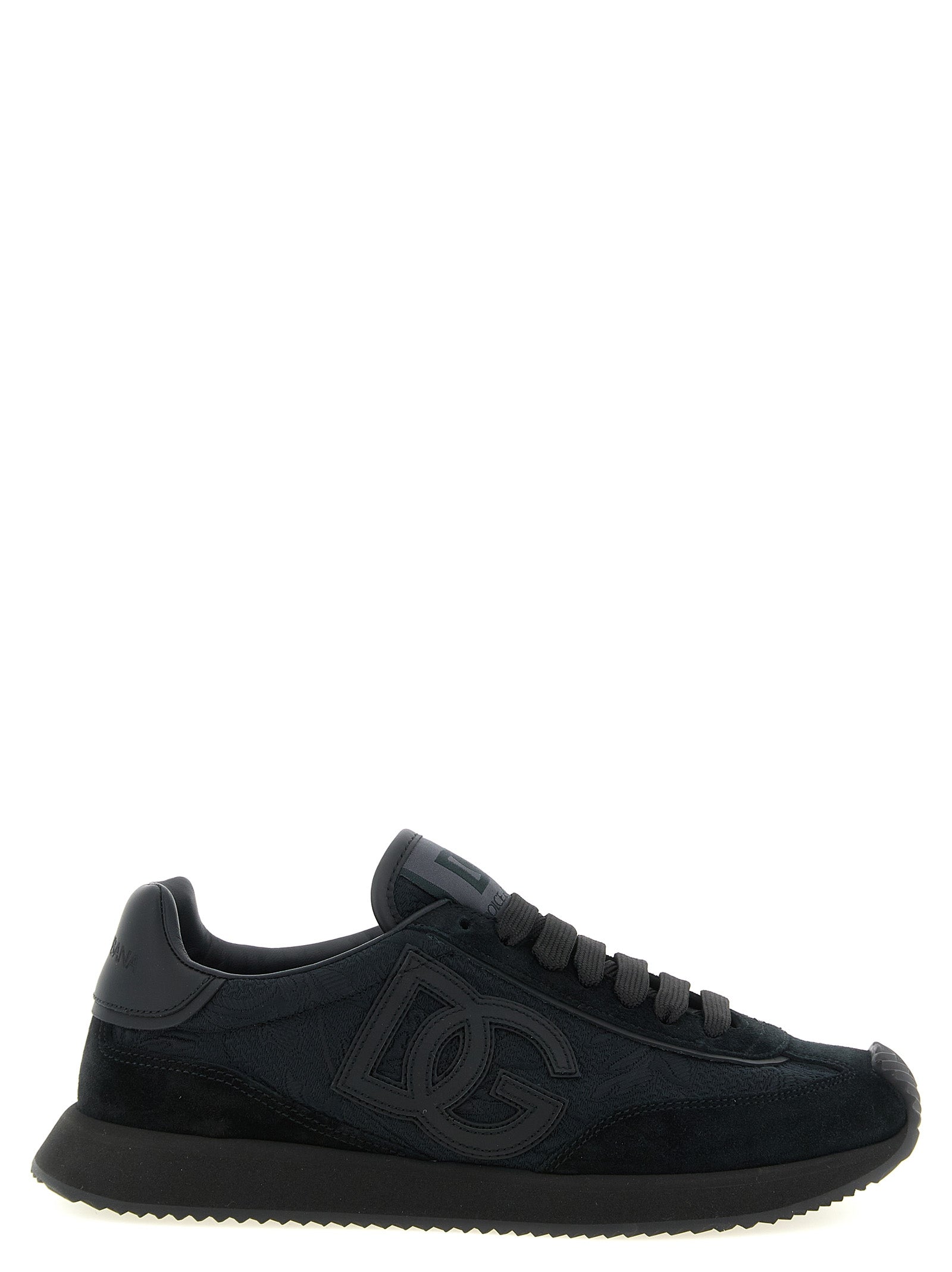 Dolce & Gabbana Black Leather Athletic Women's Sneakers
