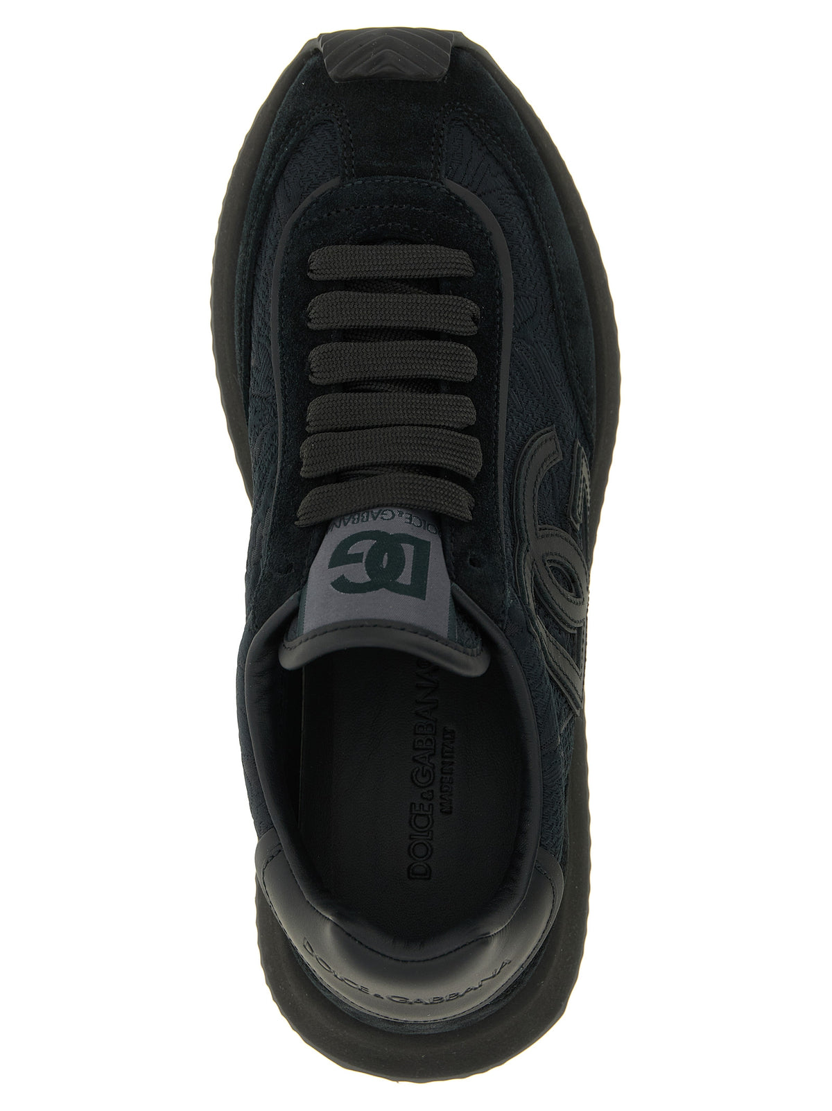 Dolce & Gabbana Black Leather Athletic Women's Sneakers