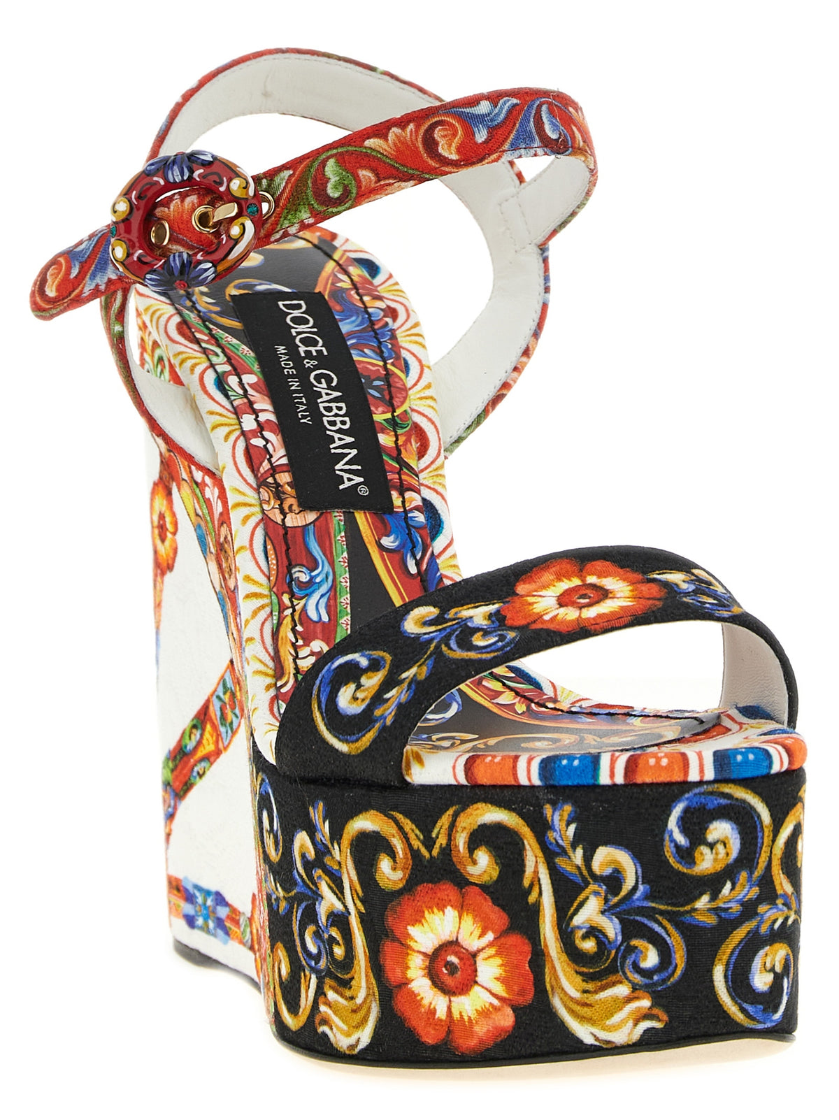Dolce & Gabbana Multicolor Viscose Wedge Women's Sandals