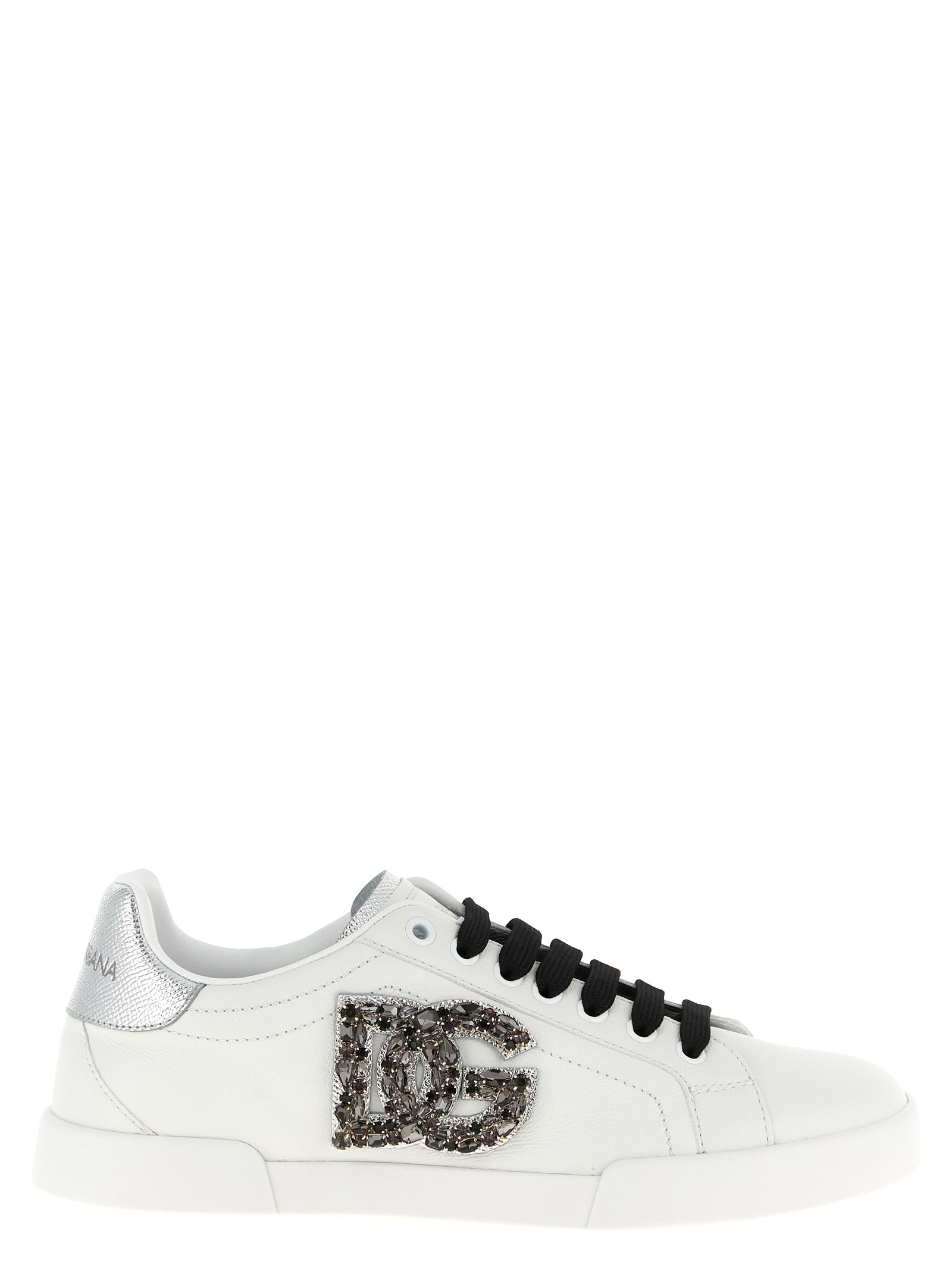Dolce & Gabbana Silver Calfskin Low Top Women's Sneakers