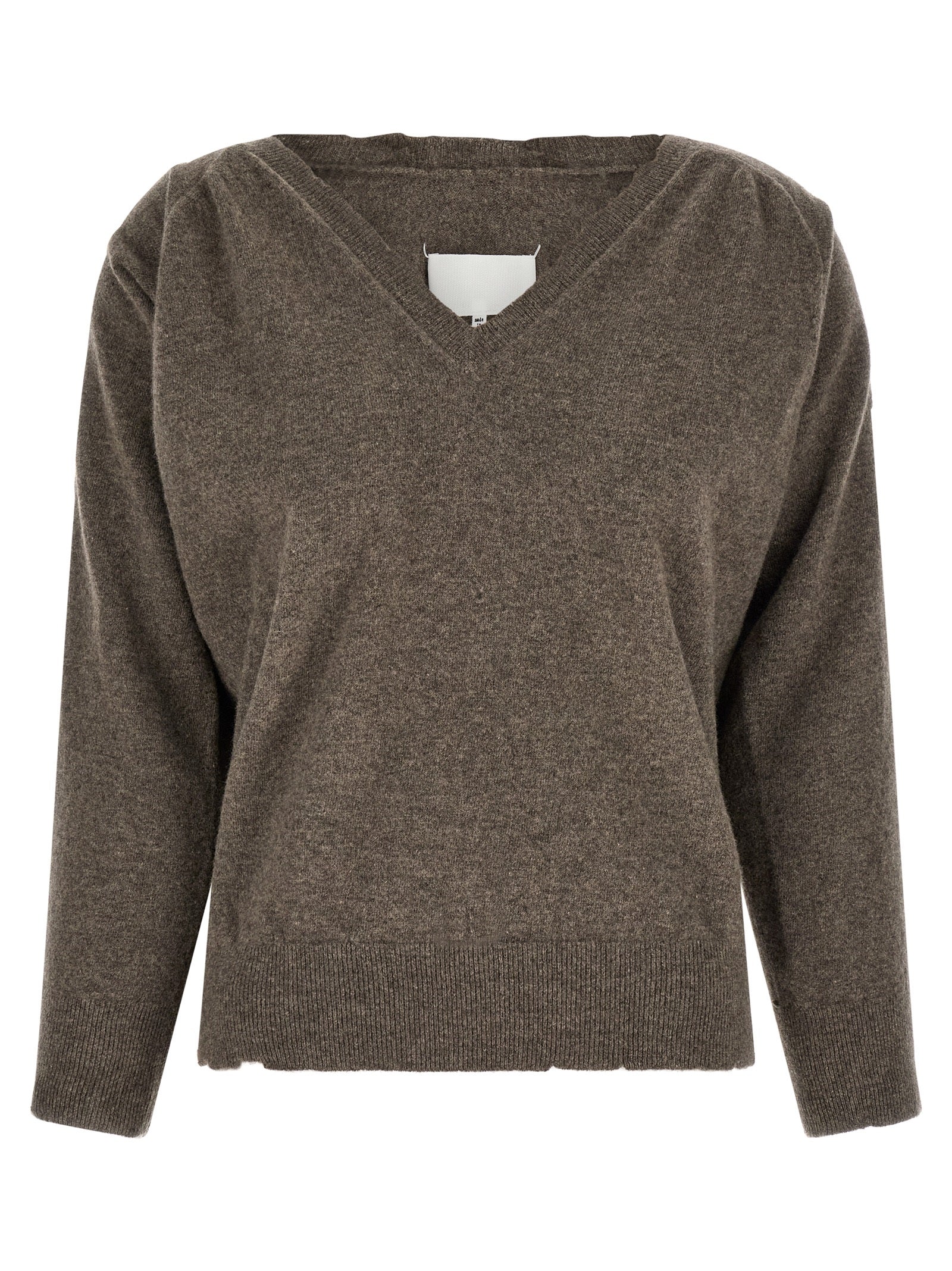 Maison Margiela Brown Virgin Wool Women's Cardigan