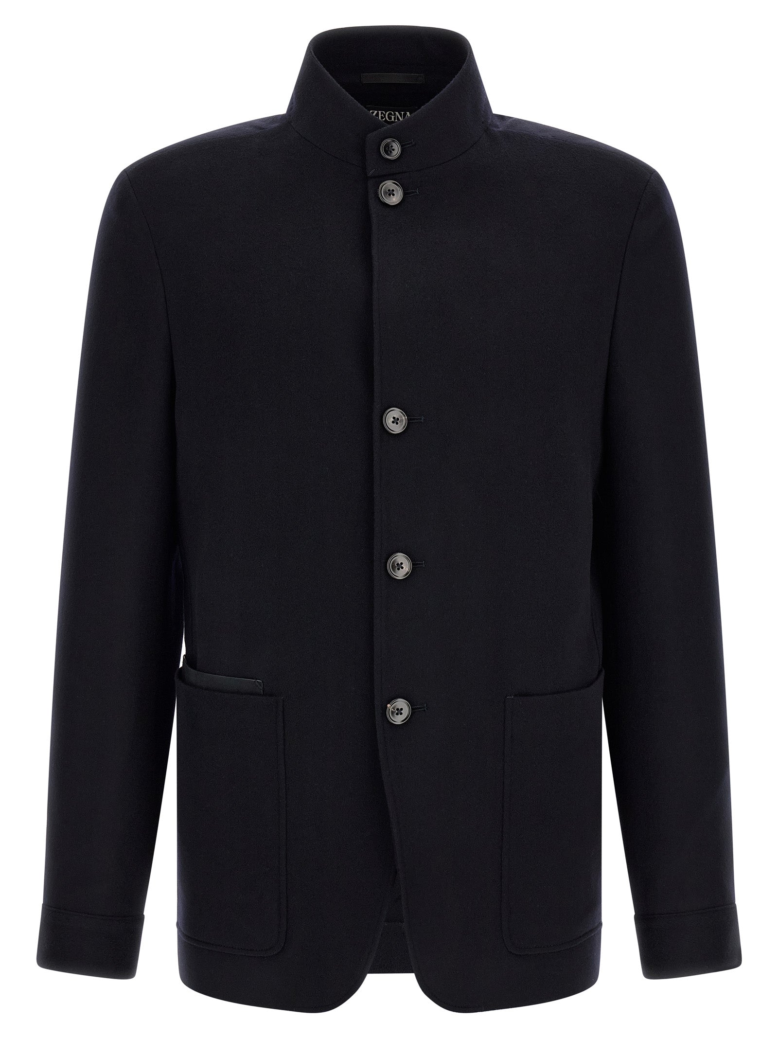 ZEGNA Blue Cashmere Full-Length Men's Jacket