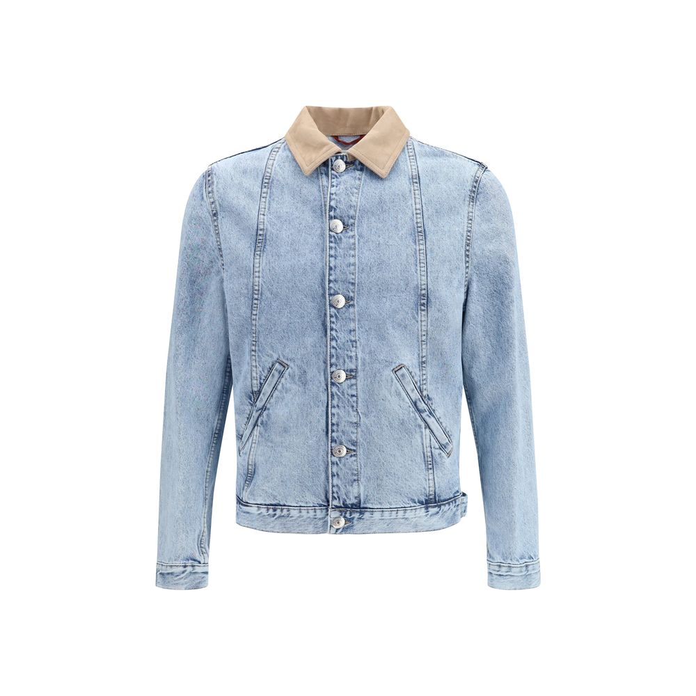 Brunello Cucinelli Blue Cotton Denim Men's Jacket