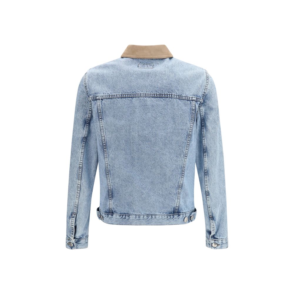 Brunello Cucinelli Blue Cotton Denim Men's Jacket