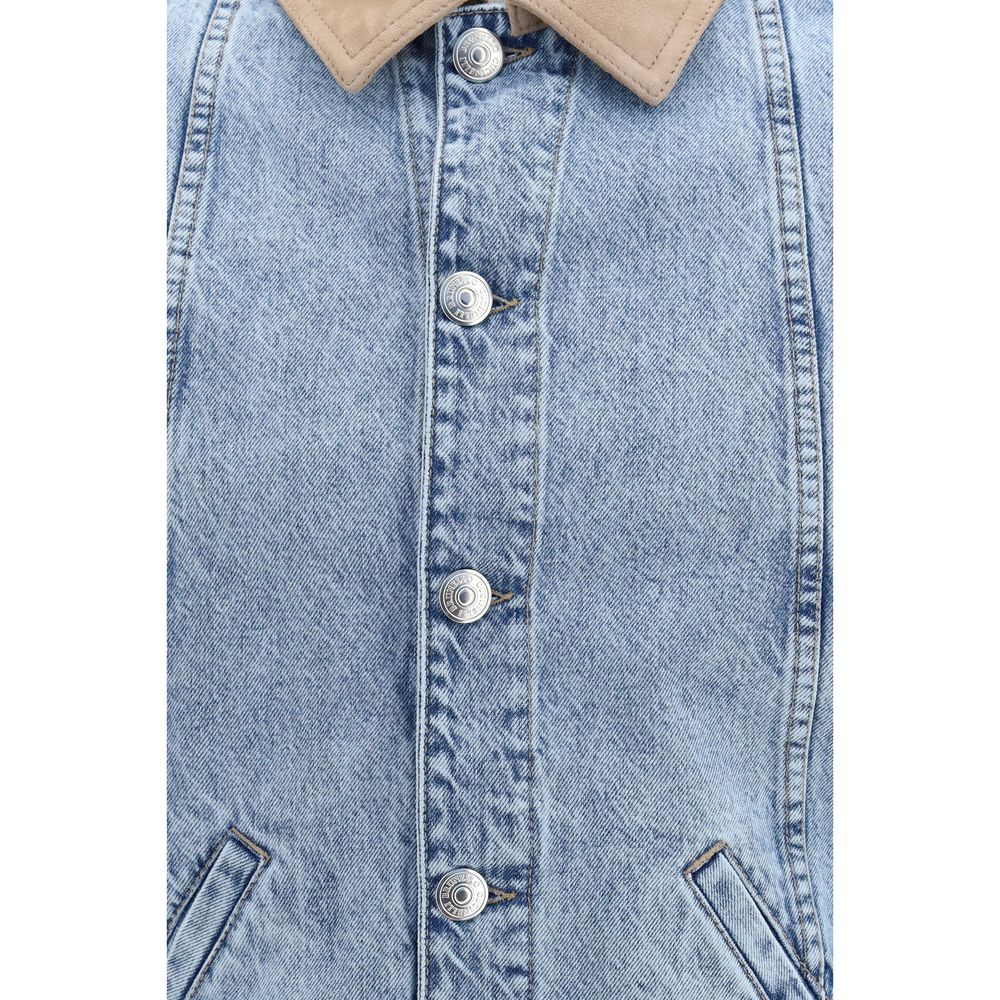 Brunello Cucinelli Blue Cotton Denim Men's Jacket