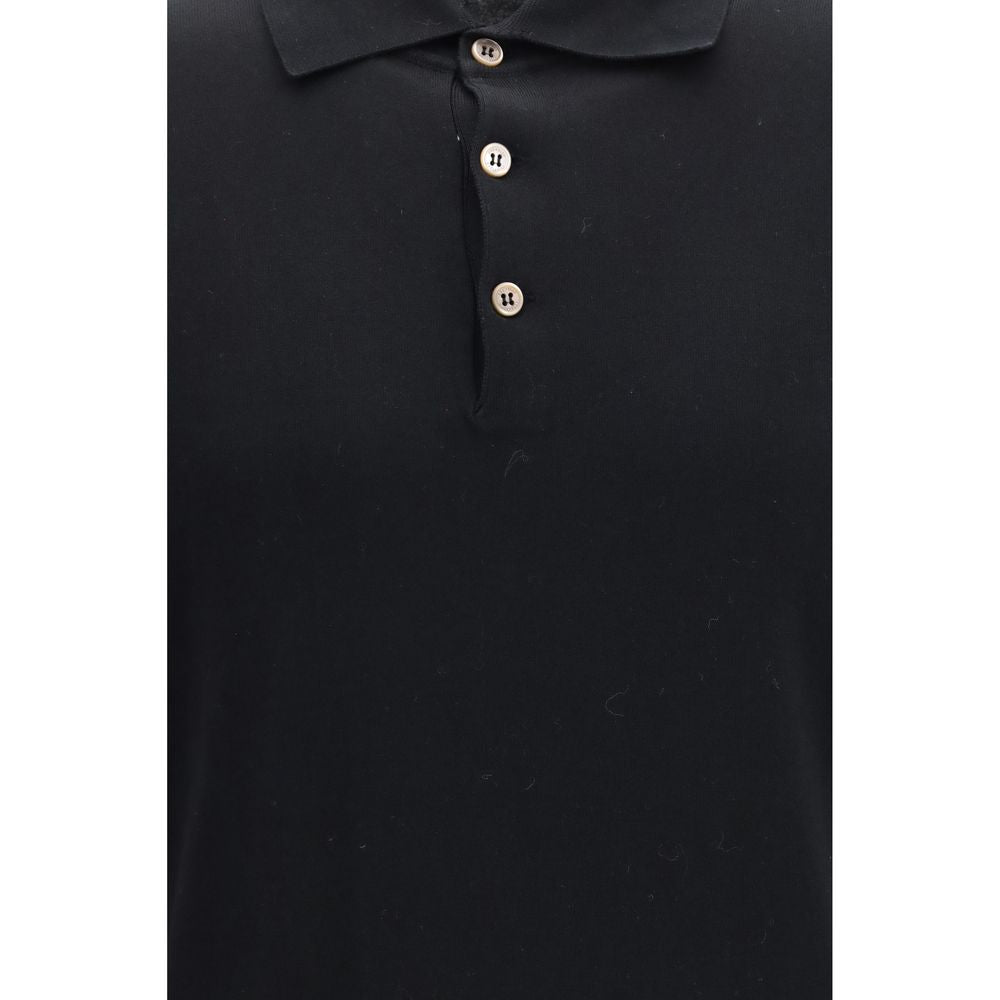 Brunello Cucinelli Black Cotton Polo Men's Shirt