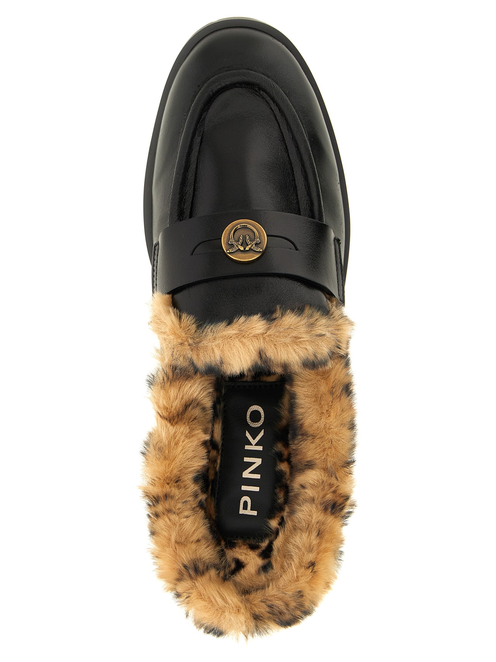 PINKO Black Cowhide Women's Mules
