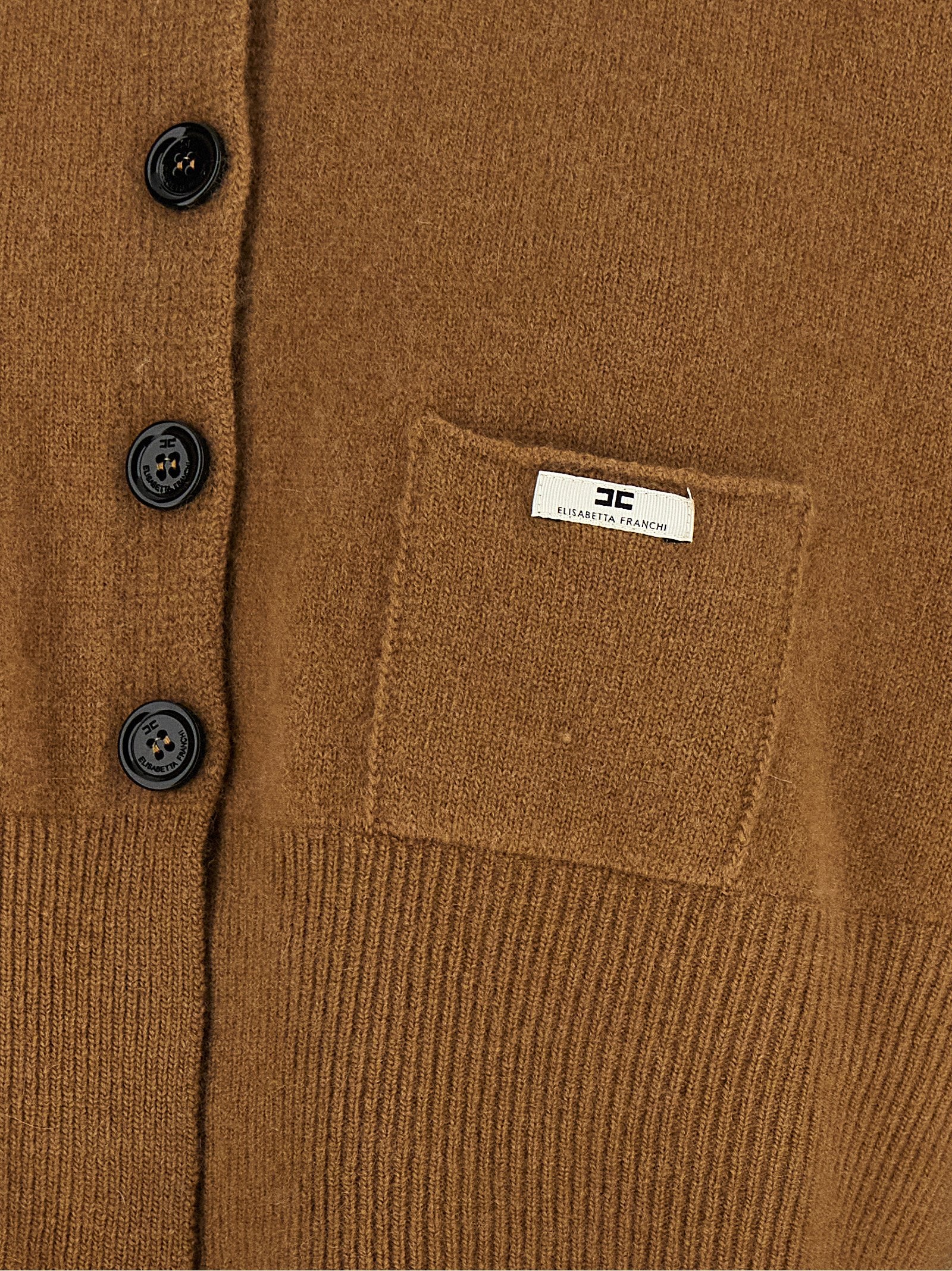 Elisabetta Franchi Brown Wool Women's Cardigan
