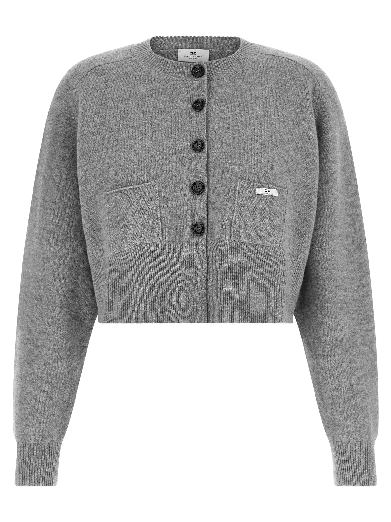 Elisabetta Franchi Gray Wool Women's Cardigan