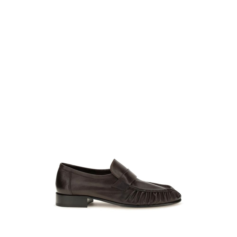 The Row Brown Calf Leather Bos Taurus Slip-On Women's Loafers