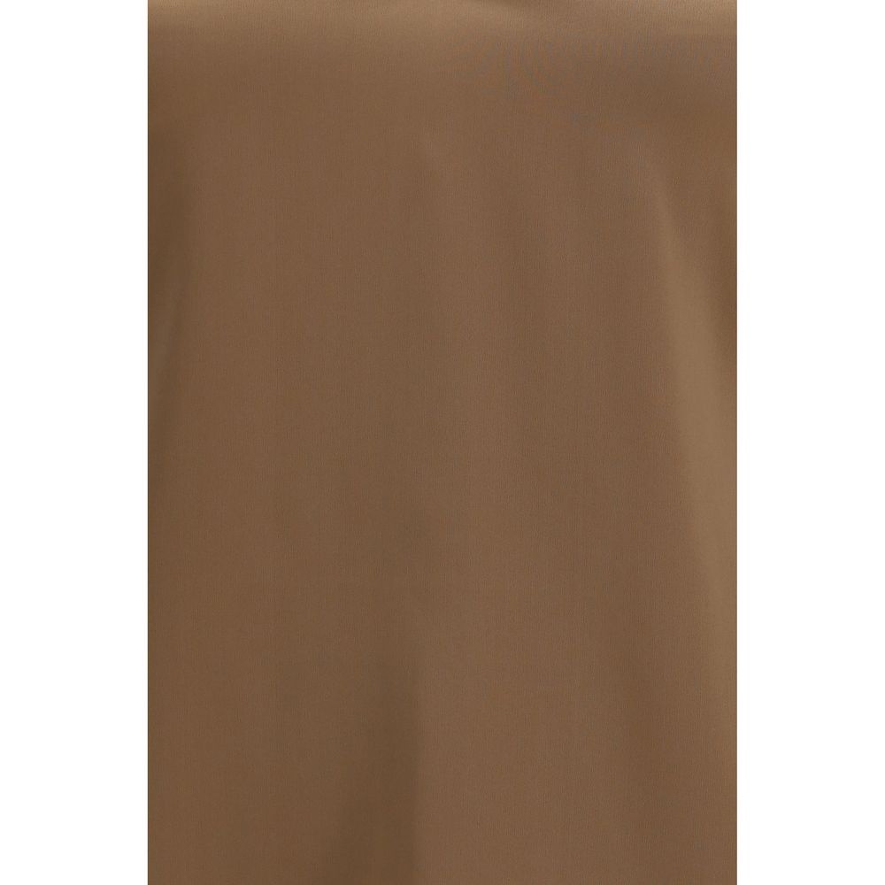 Brunello Cucinelli Brown Silk Sleeveles Women's T-Shirt