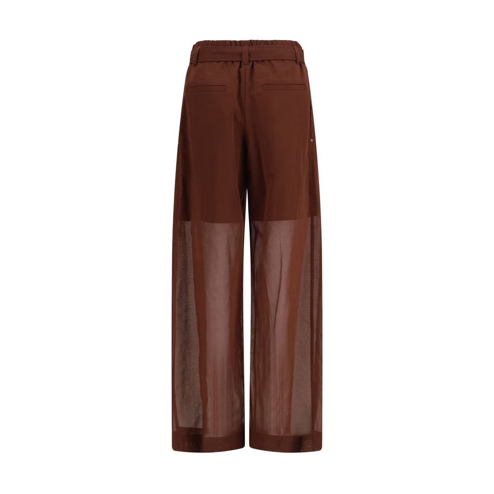 Brunello Cucinelli Brown Cotton Casual Women's Pants