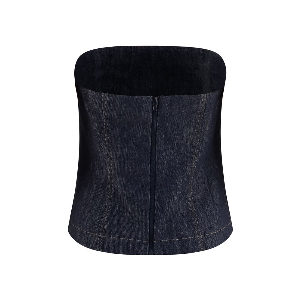 Brunello Cucinelli Blue Cotton Women's Bodysuit