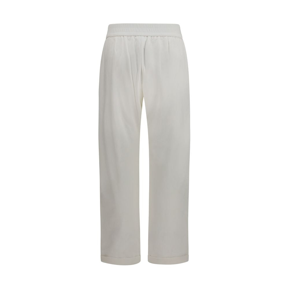 Brunello Cucinelli White Cotton Athletic Women's Pants