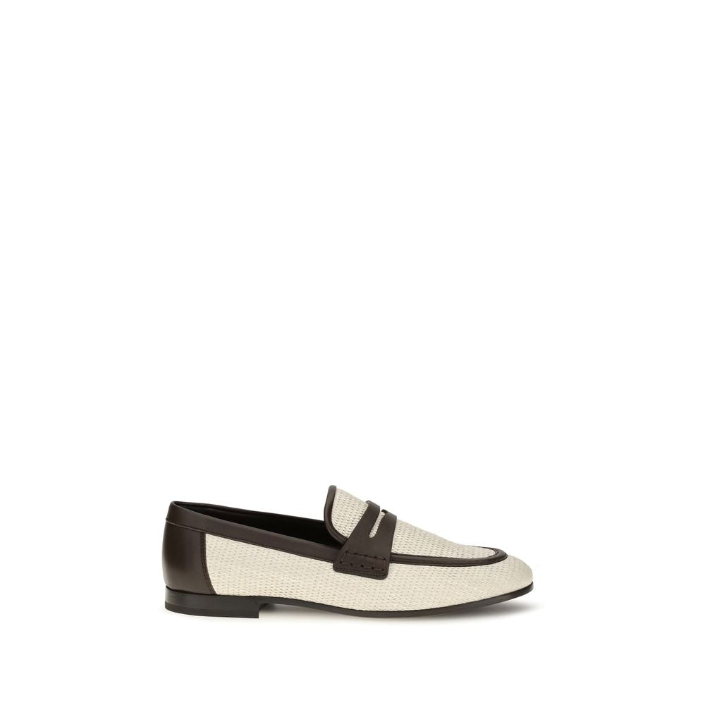 Brunello Cucinelli Beige Polyamide Slip-On Women's Loafers