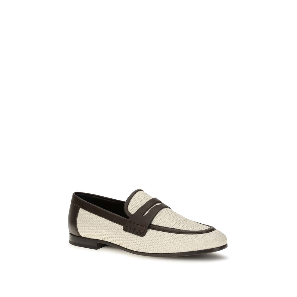 Brunello Cucinelli Beige Polyamide Slip-On Women's Loafers