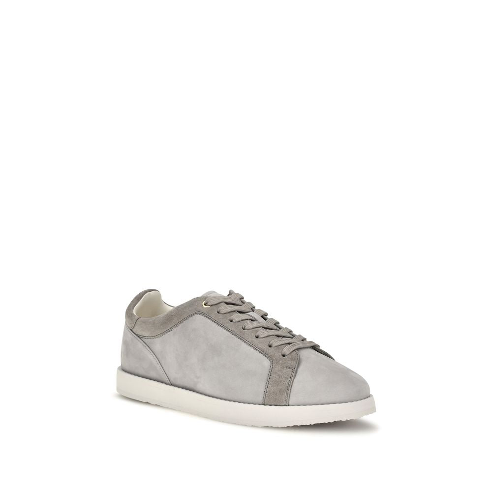 Brunello Cucinelli Gray Suede Leather Low Top Men's Sneakers