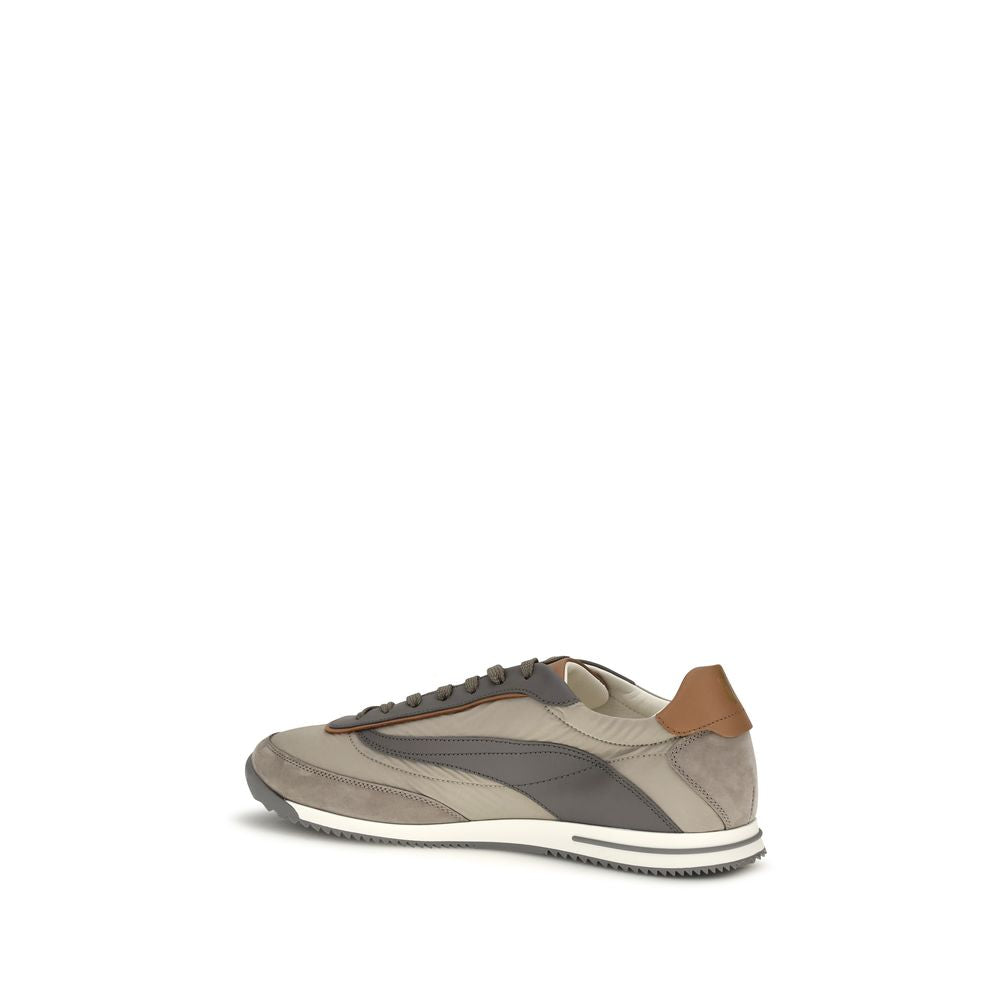 Brunello Cucinelli Beige Suede Leather Men's Sneakers