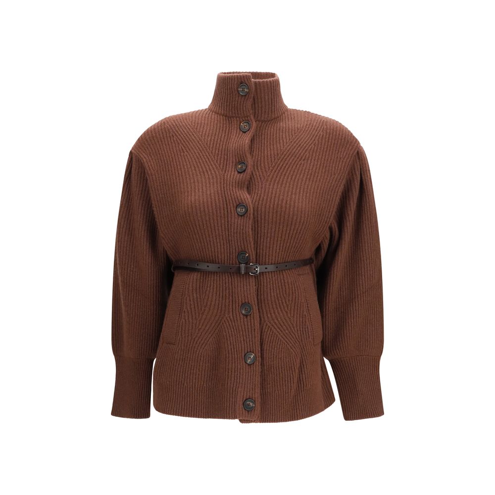 Brunello Cucinelli Brown Wool Oves Aries Women's Cardigan