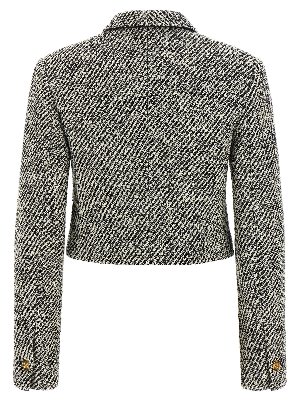 Versace Bicolor Virgin Wool Full-Length Women's Jacket