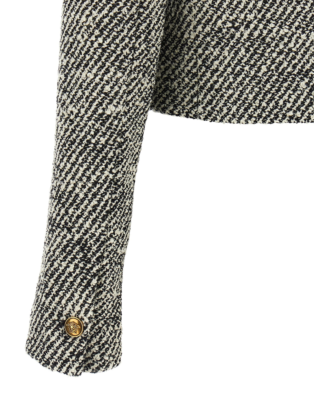 Versace Bicolor Virgin Wool Full-Length Women's Jacket