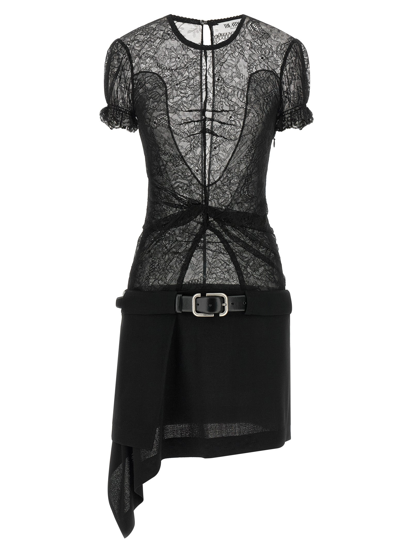 The Attico Black Polyamide Short Women's Dress