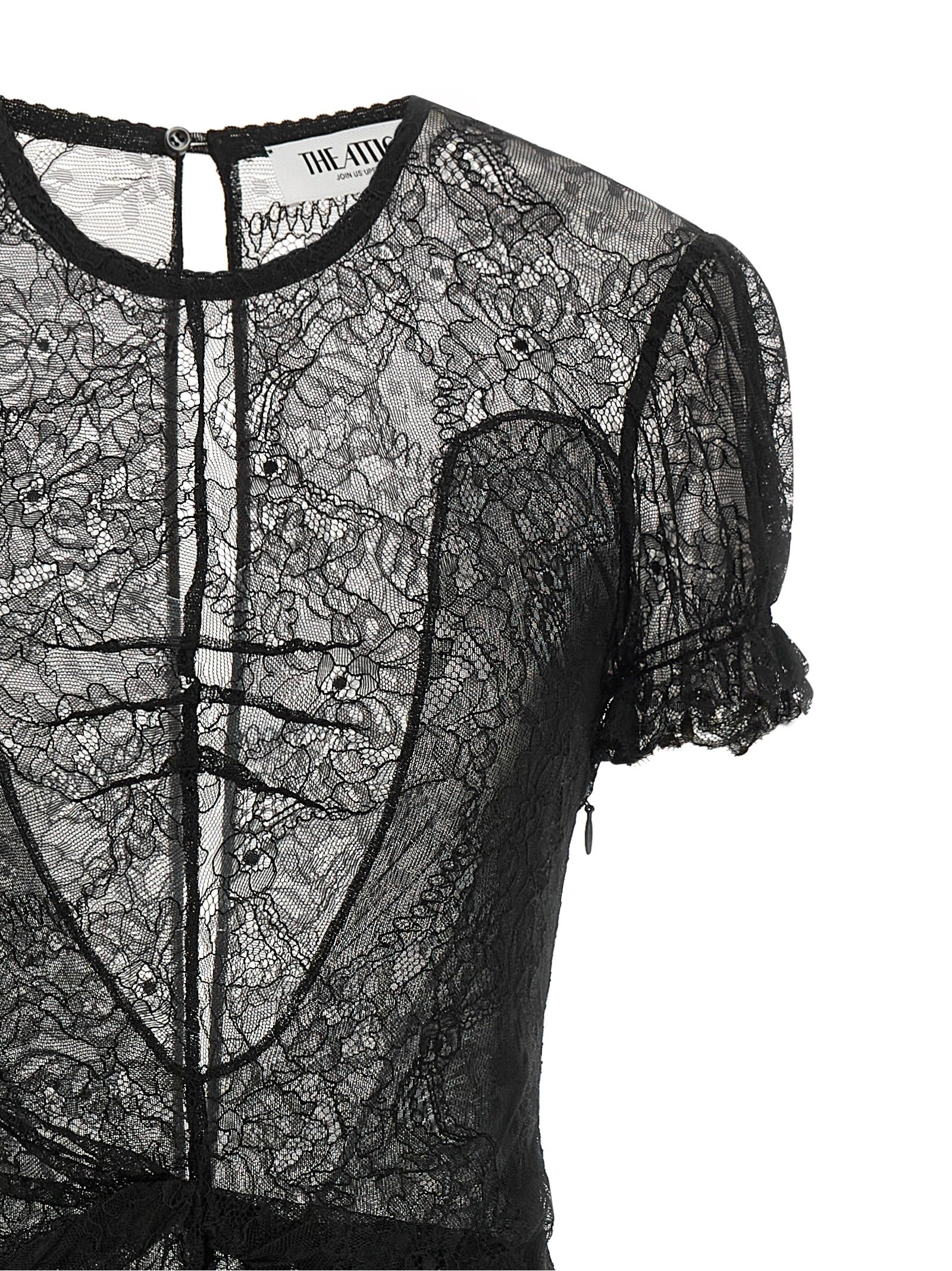 The Attico Black Polyamide Short Women's Dress