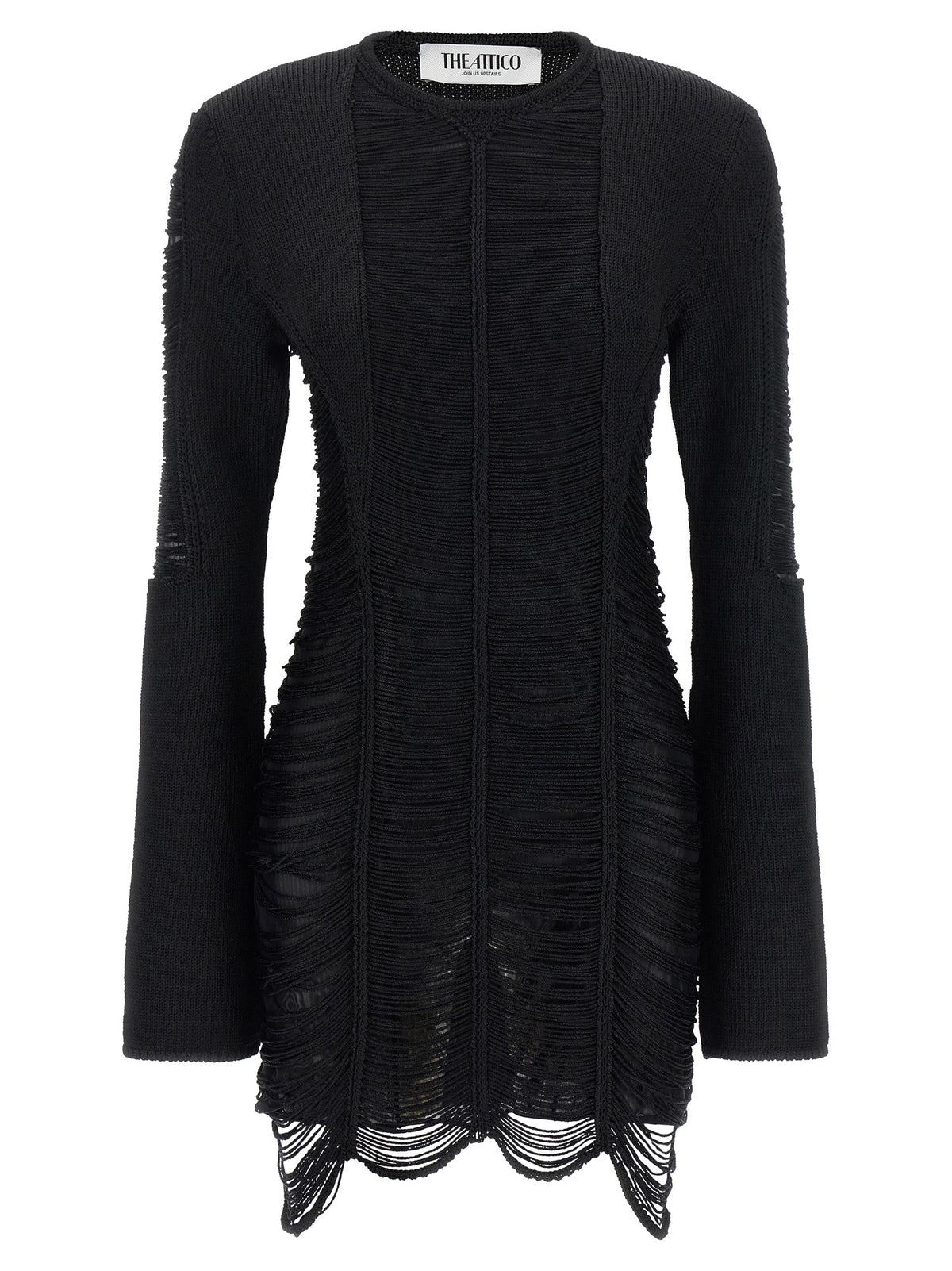 The Attico Black Viscose Short Women's Dress