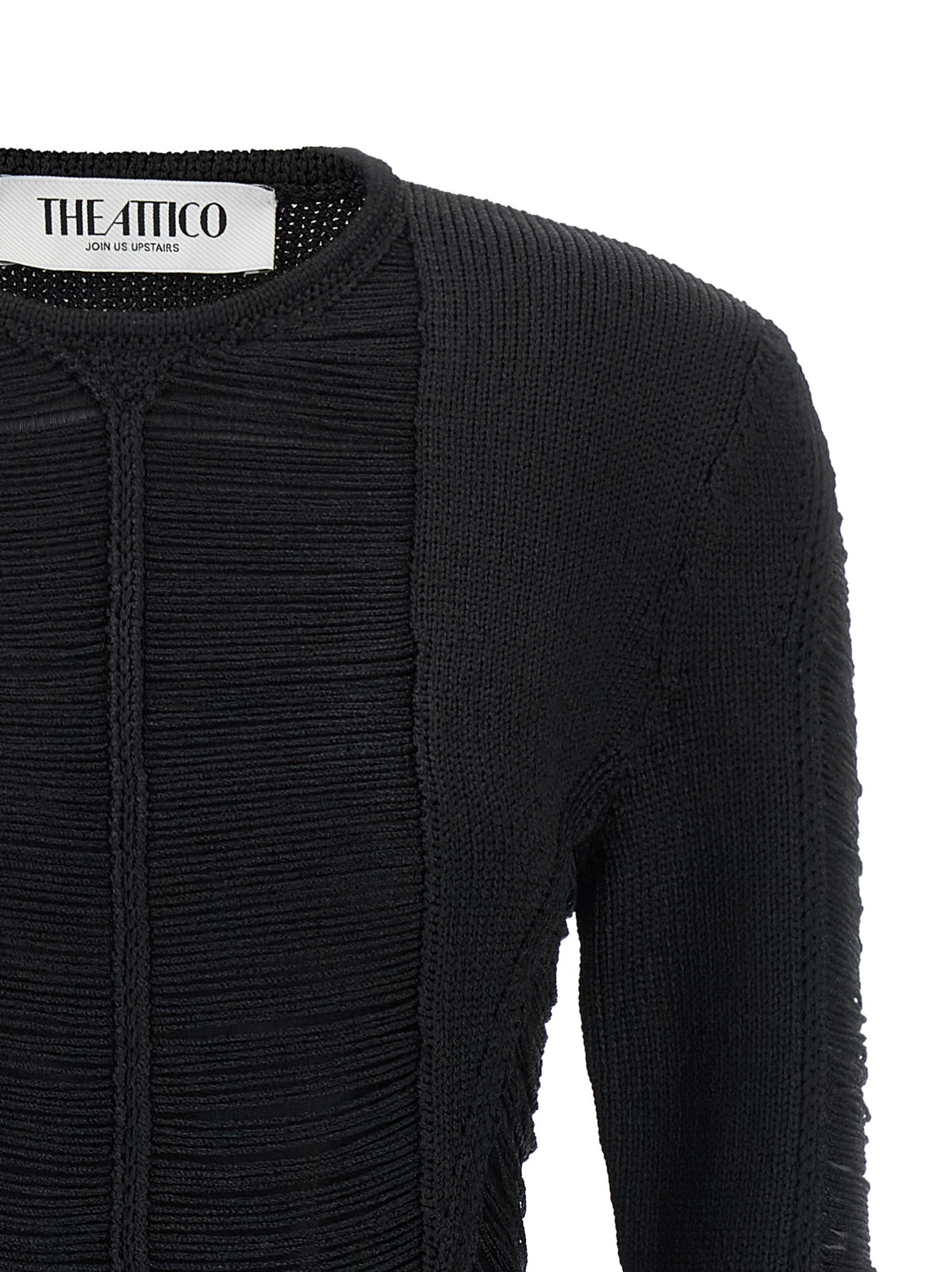 The Attico Black Viscose Short Women's Dress
