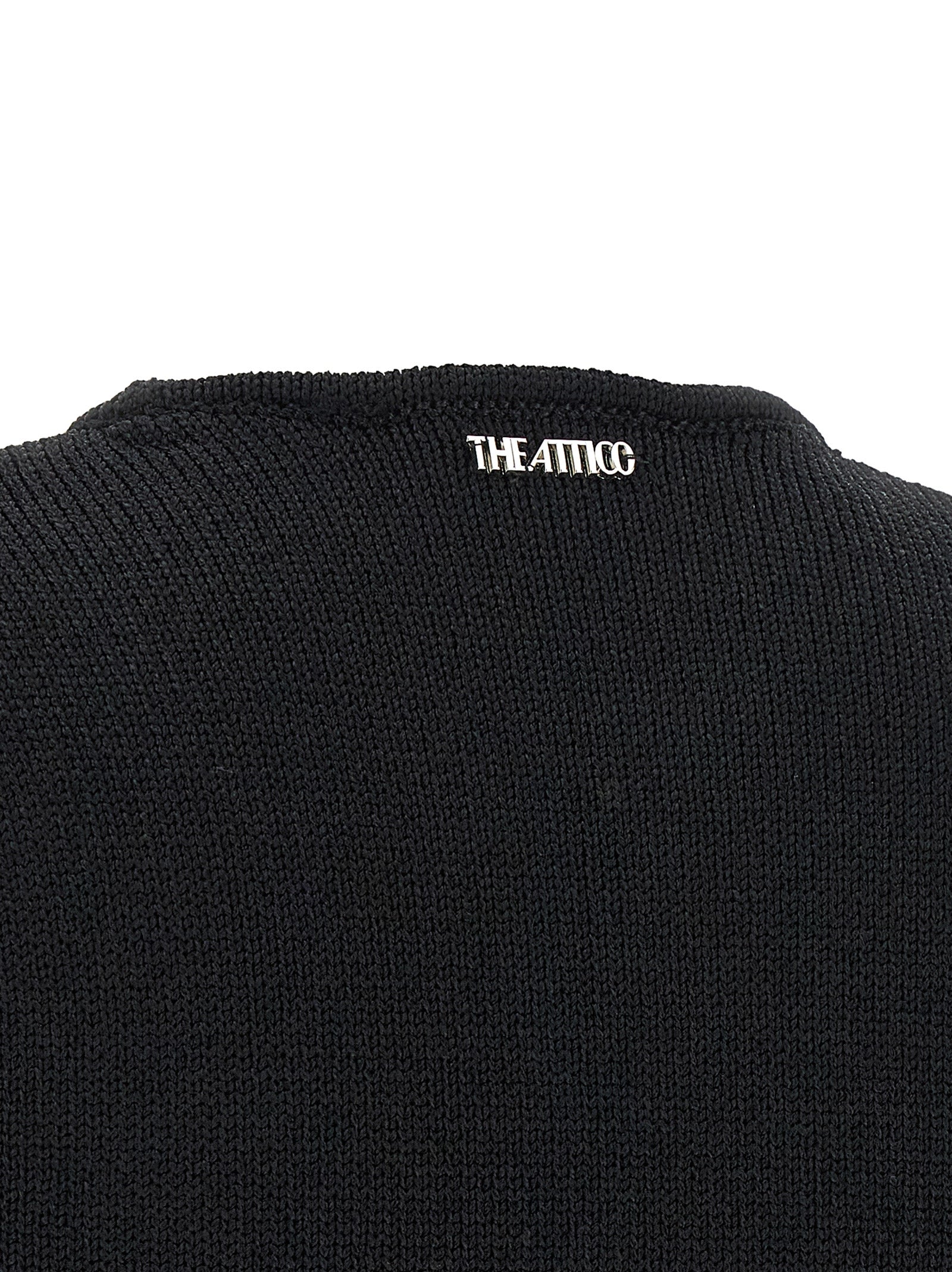 The Attico Black Viscose Short Women's Dress