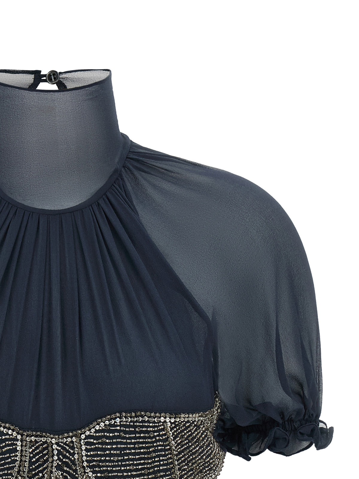 The Attico Blue Silk Tank Women's Tops