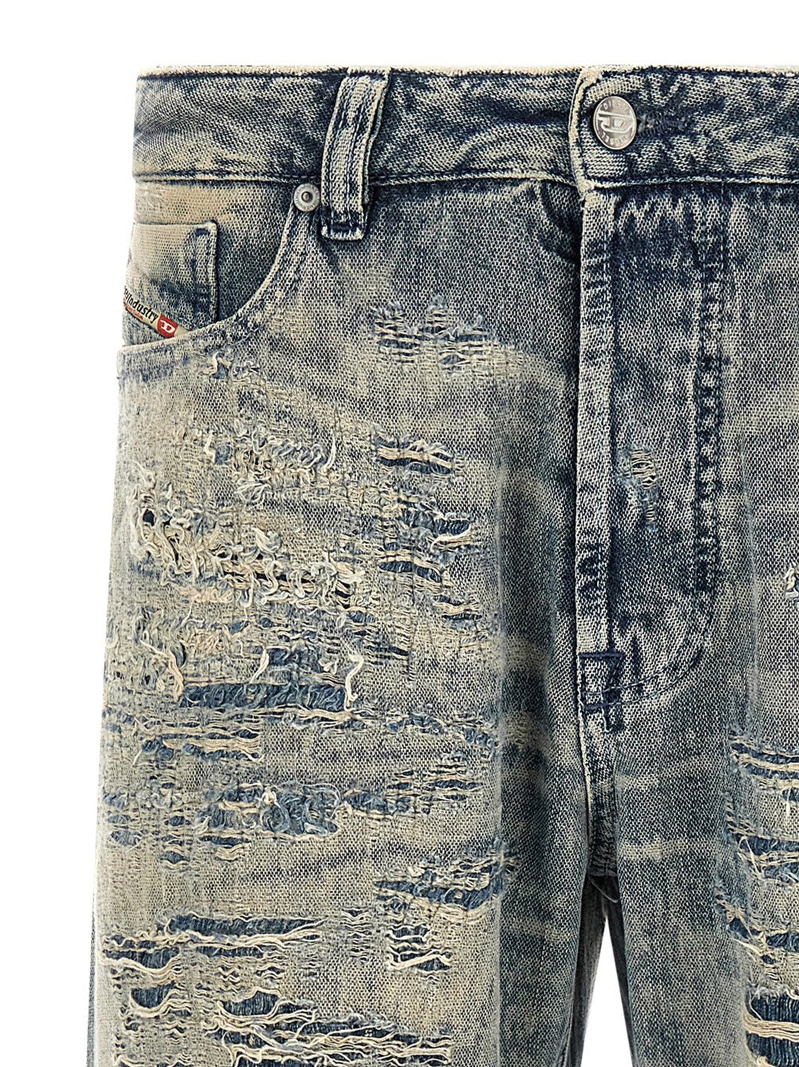 Diesel Blue Cotton Relaxed Fit Men's Jeans