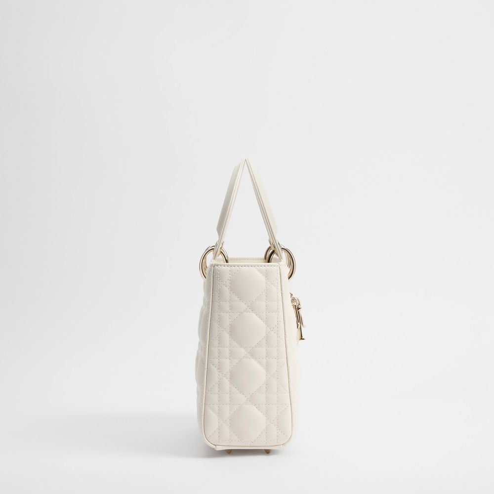 Dior White Lamb Leather Women's Handbag