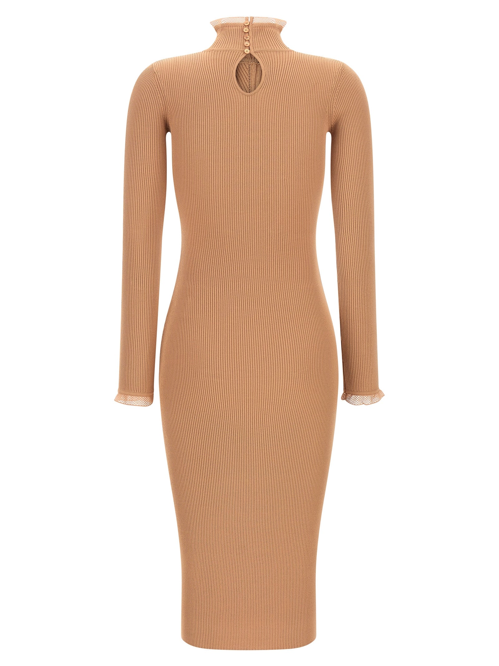 Elisabetta Franchi Beige Viscose Midi Women's Dress