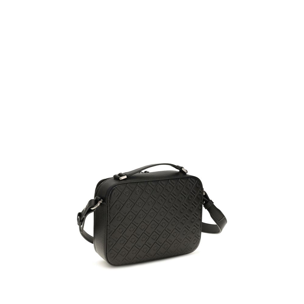 Ferragamo Black Calf Leather Bos Taurus Shoulder Men's Bag