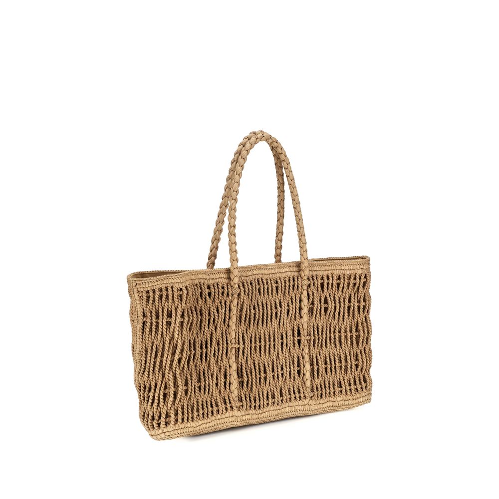 The Row Beige Raffia Shoulder Women's Bag