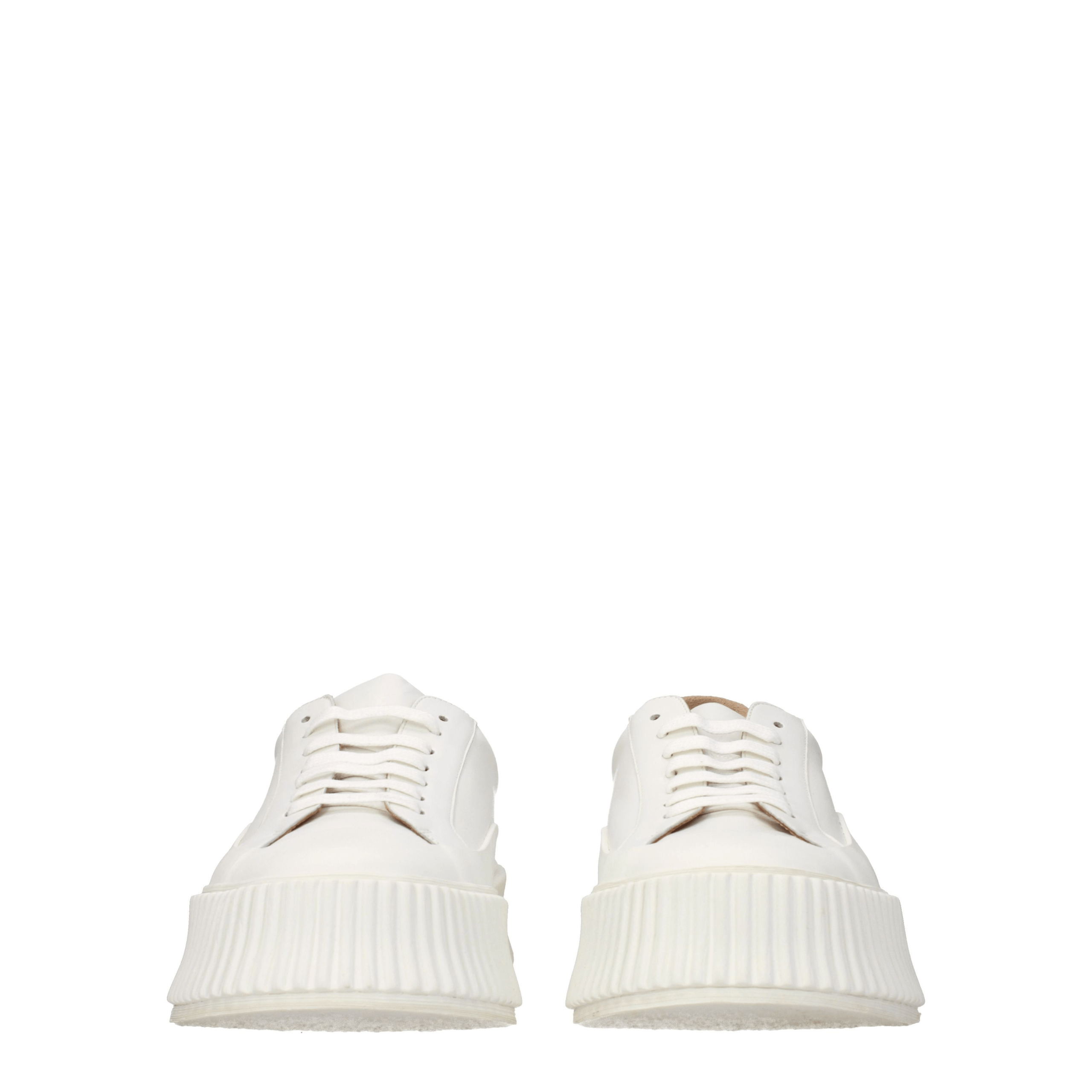 Jil Sander White Leather Platform Women's Sneakers