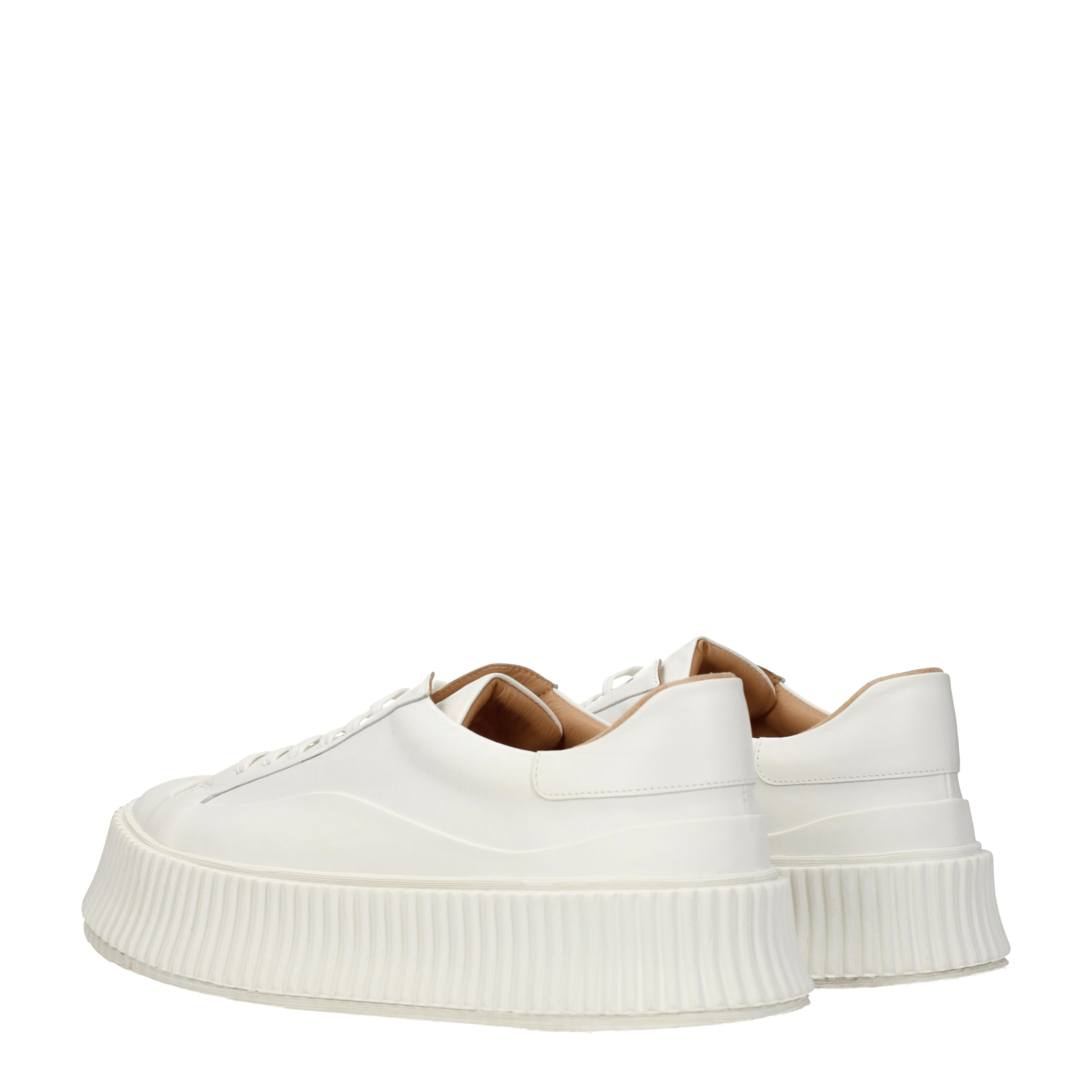 Jil Sander White Leather Platform Women's Sneakers