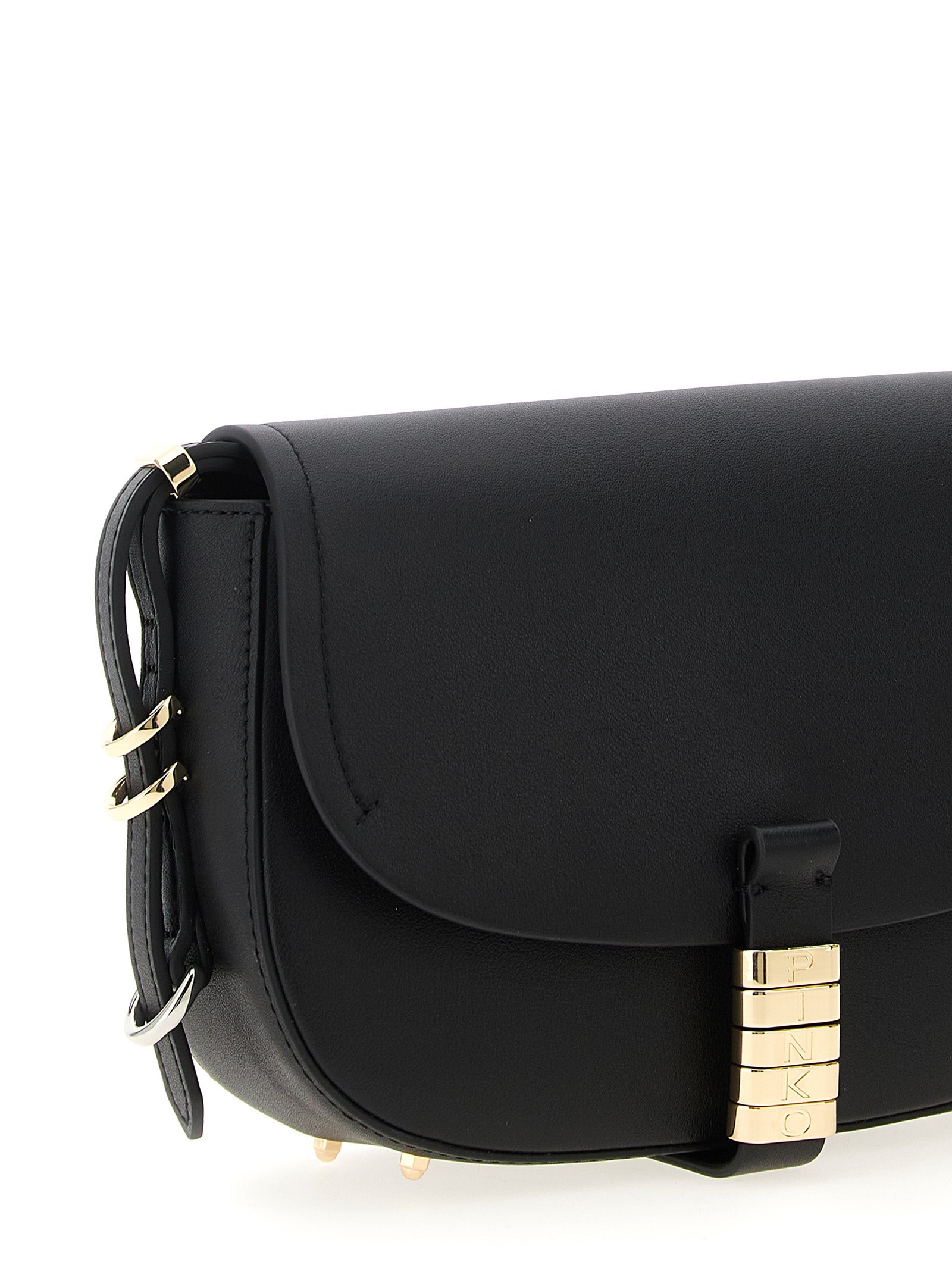 PINKO Black Calfskin Crossbody Women's Bag