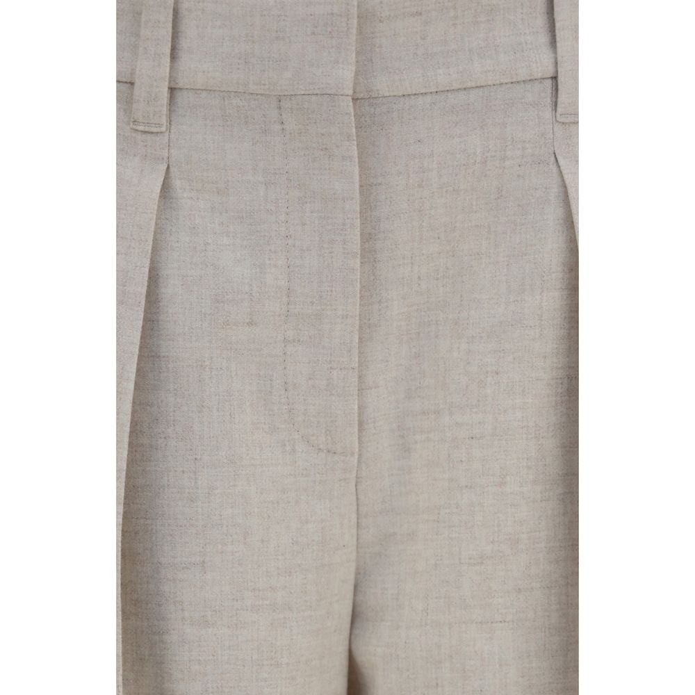 Brunello Cucinelli Beige Wool Oves Aries Dress Women's Pants
