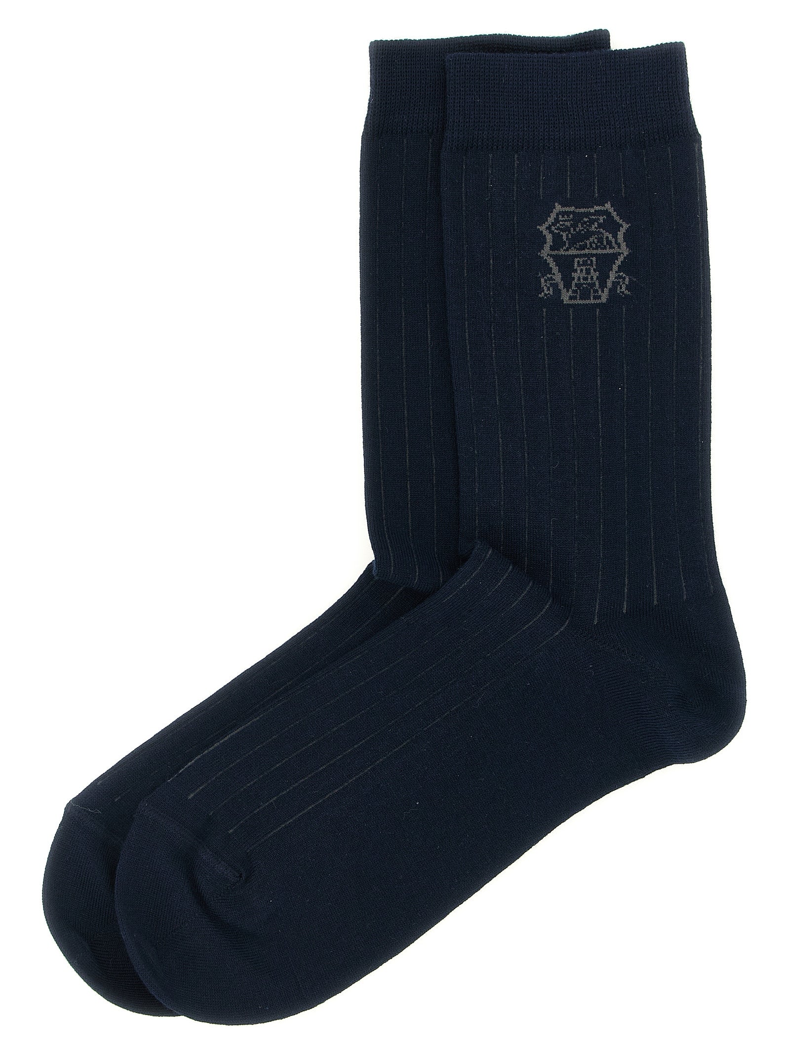 Brunello Cucinelli Blue Cotton Men's Socks
