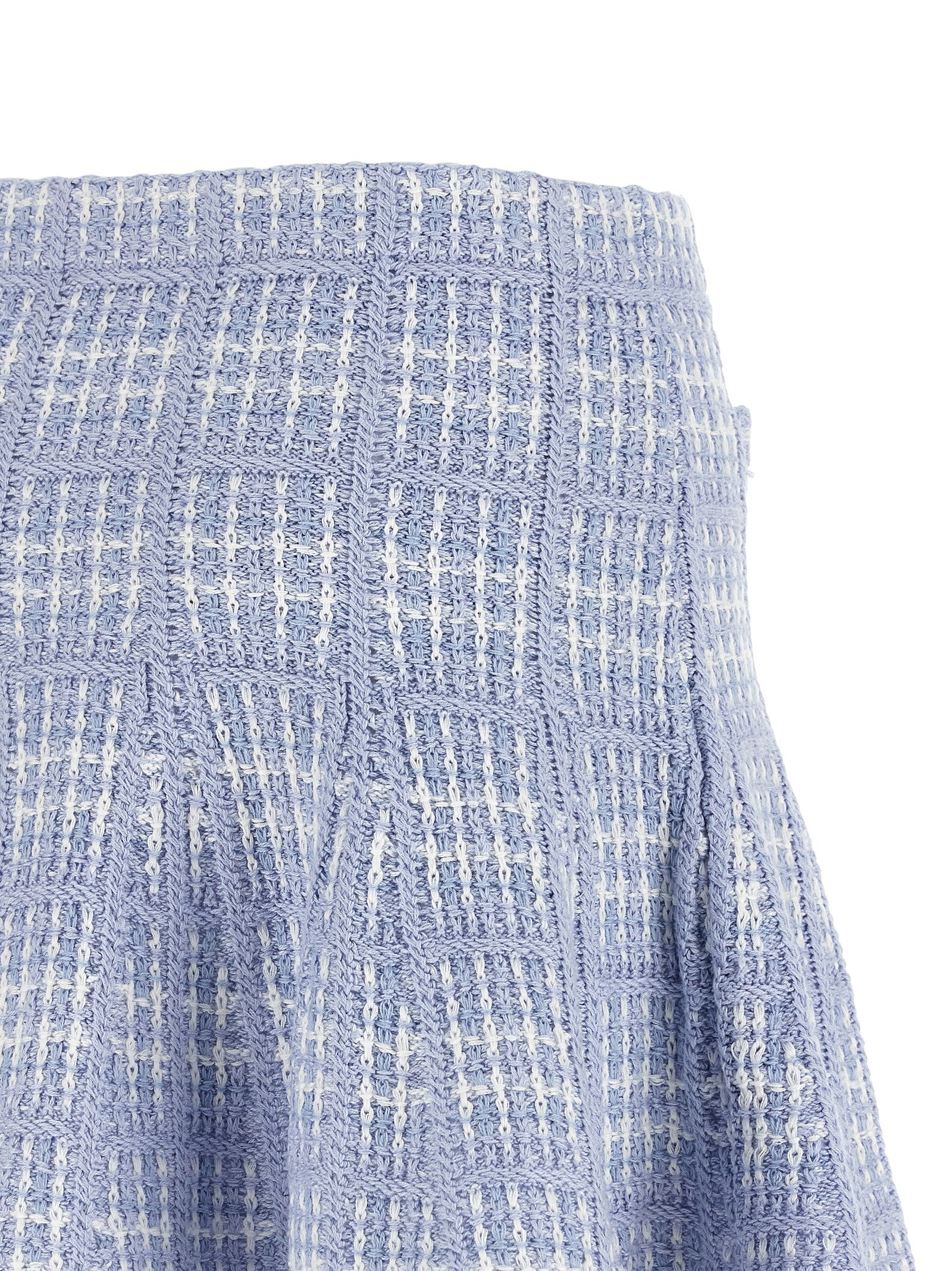 Self-Portrait Blue Cotton Long Women's Skirt